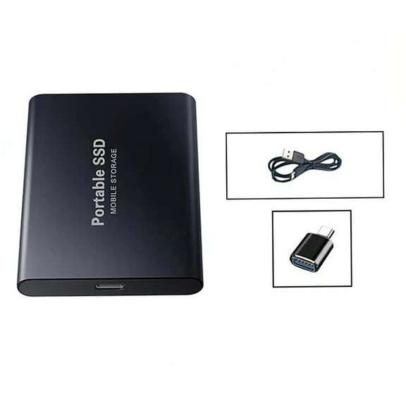 SUNONESIE 2/1pcs External Hard Drive Type-C USB 3.1 SSD Portable Flash Memory SSD Hard Drive Portable SSD External SSD Hard Drive for Laptop Desktop
