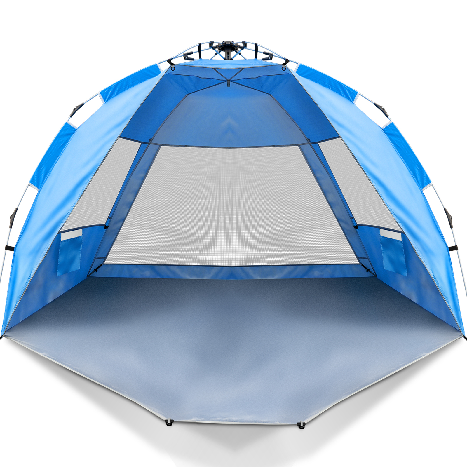 SUNOYAR Beach Tent, 4-6 Person Pop-up Beach Tent Sun Shelter, UPF 50+ UV Protection Portable Waterproof Beach Tent, Sunshade with Extendable Floor for Family, Fishing, Camping, Blue - image 1 of 8