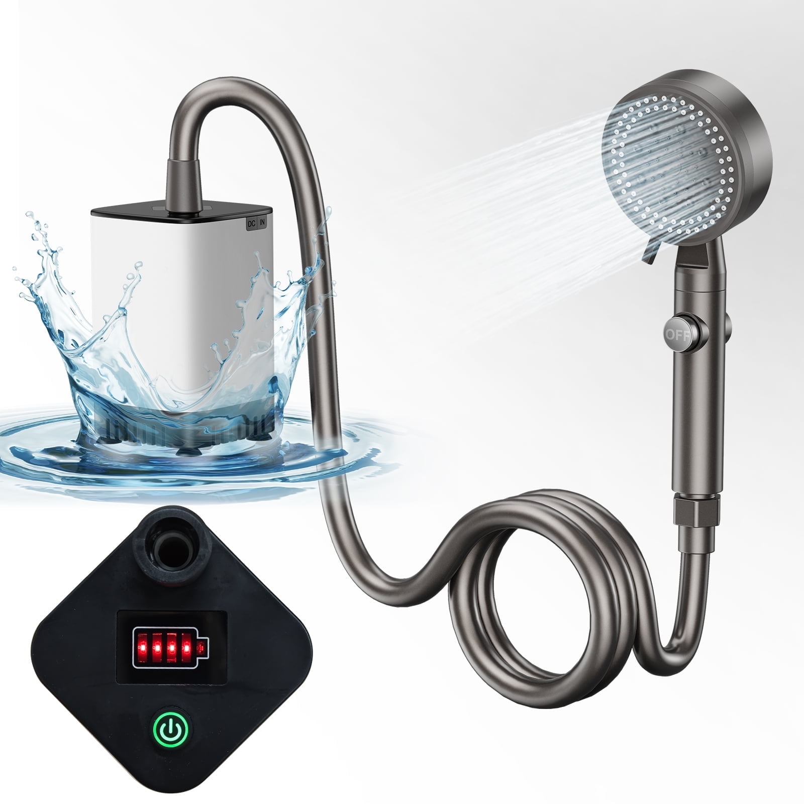 SUNOYAR Portable Camping Shower, Rechargeable Outd