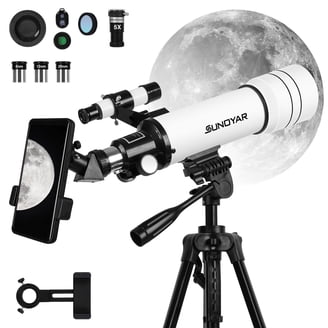 TELMU Professional High Powered Telescope, 70mm Aperture 400mm AZ