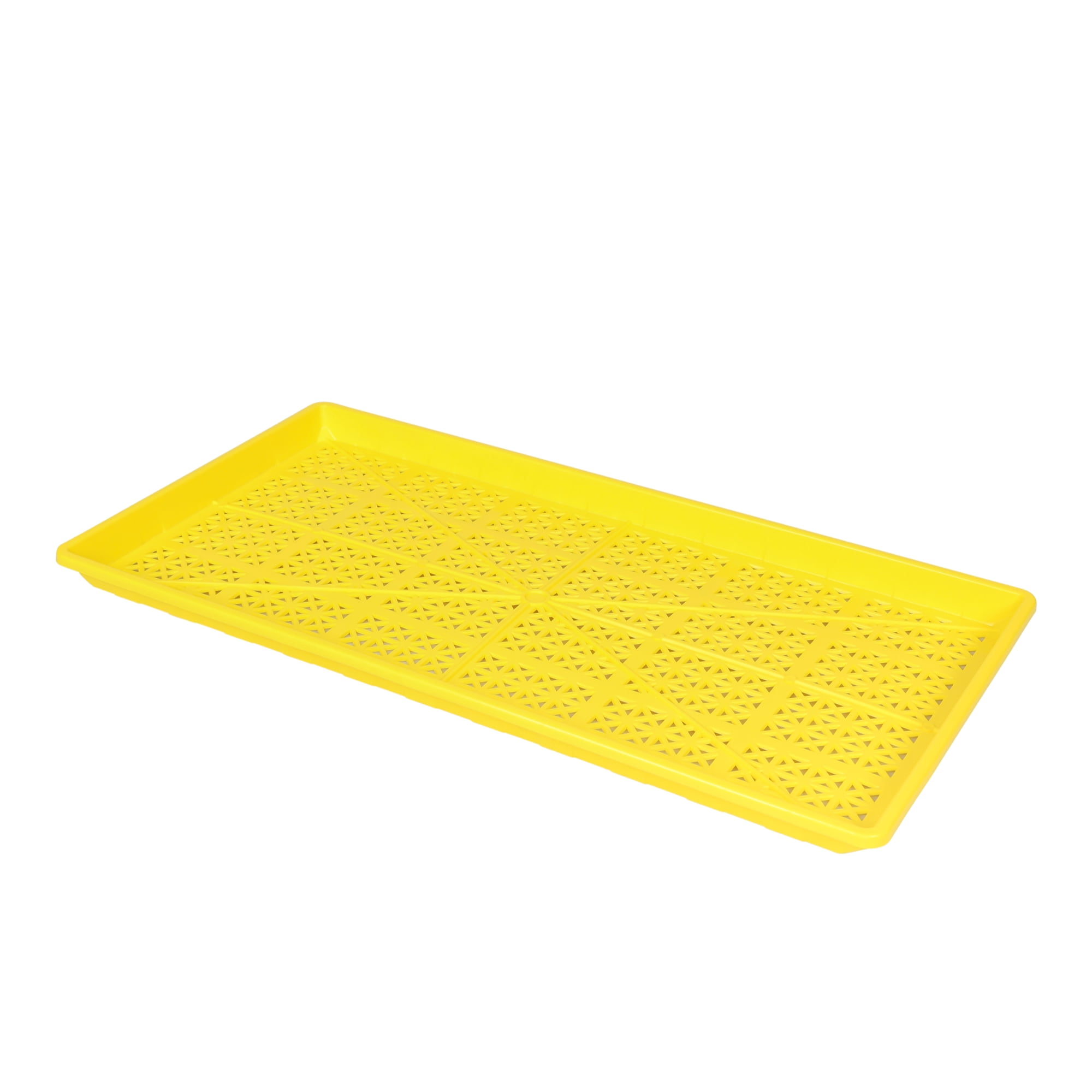 SUNPACK 10” x 20” Heavy Duty Mesh Plastic Seed Starting Tray, Yellow, 1" - Ensures Water Drainage and Aeration, Perfect for Greenhouses or Indoor Gardening