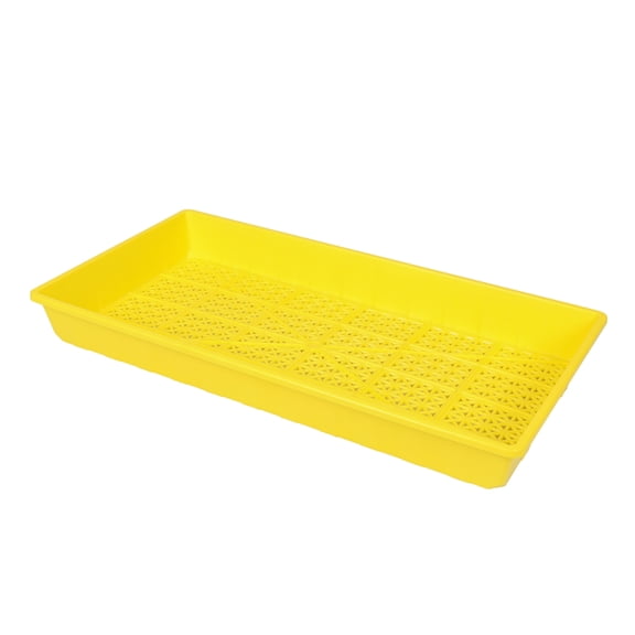 SUNPACK 10” x 20” Heavy Duty Mesh Plastic Seed Starting Tray, Yellow, 2.3" - Ensures Water Drainage and Aeration, Perfect for Greenhouses or Indoor Gardening