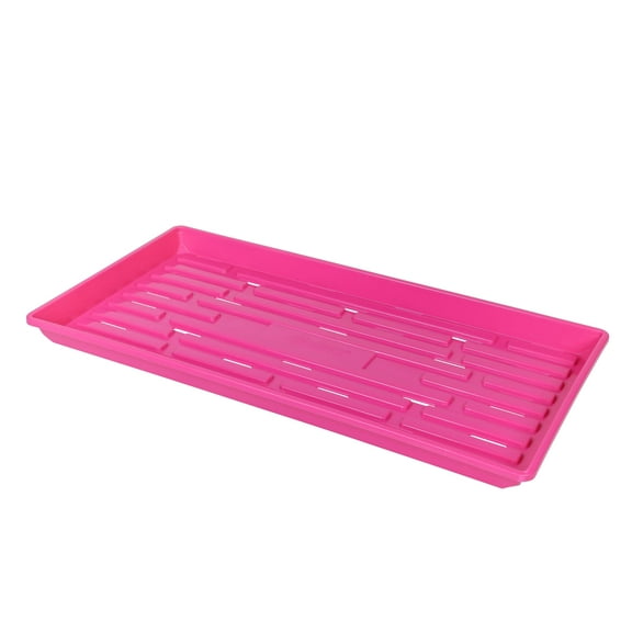 SUNPACK 10 x 20 Heavy Duty Shallow Plastic Seed Starting Tray, Magenta, 1" - Lined with Drainage Holes for Excess Water, Ideal for Greenhouses or Indoor Gardening