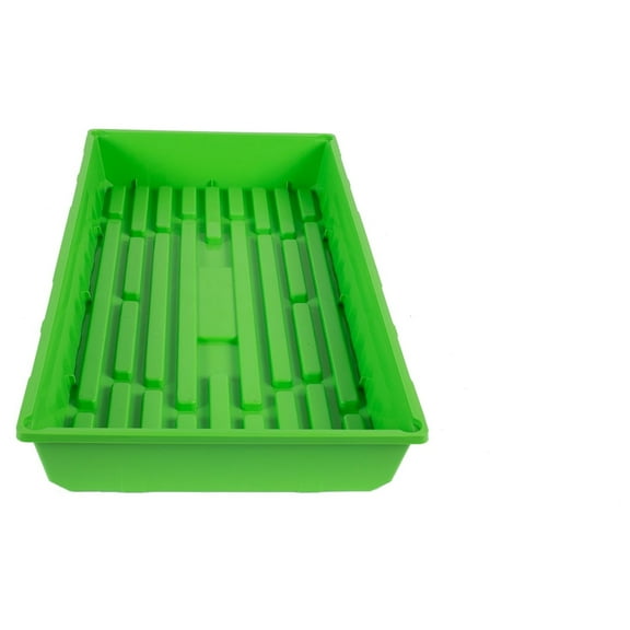 SUNPACK 10 x 20 Mega Plastic Seed Starting Tray, Green, 2.5 - No Drainage Holes, Ideal for Greenhouses or Indoor Gardening - Made of Thick, Strong Plastic