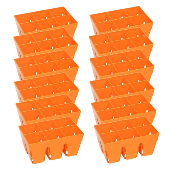 SUNPACK 5" x 3.25" Mega 6-Cell Square Insert, Orange, 2.5" (Pack of 12)