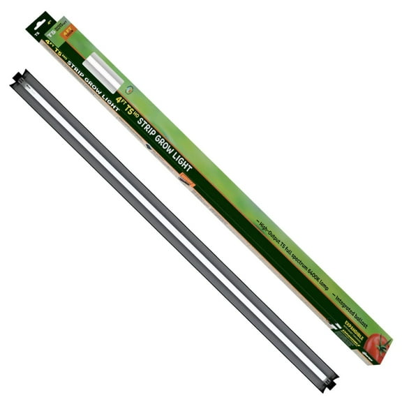 SUNPACK High Output T5HO 54W 6400K Full Spectrum Strip Grow Light, White, 48" - Made for Indoor Gardening or Greenhouses, Ideal for Seed Starting