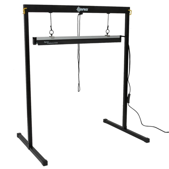 SUNPACK Metal Grow Light Stand with T5 Light System, 26.4" - Ideal for Greenhouses or Indoor Gardening, 6400K Grow Light with Reflectors
