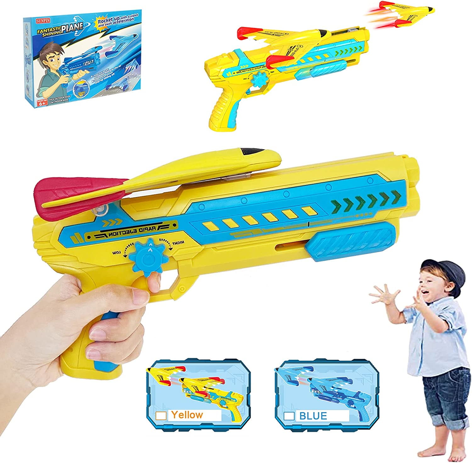 SUNPIN Airplane Toy Outdoor Toy for Kids, 4 5 6 7 8 Years Old Boy Birthday GiftYellow