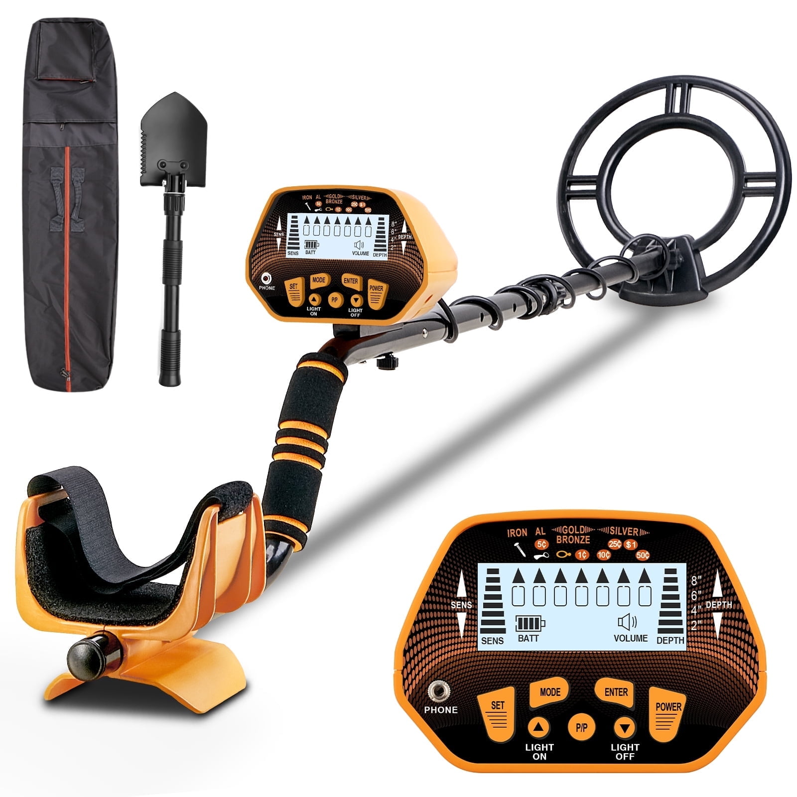 SUNPOW Metal Detector High Accuracy Metal Detector for Adults & Kids, LCD Display with Adjustable Light, Pinpoint Function & DISC Mode, 10 Inch Waterproof Search Coil, Multiple Audio Prompts