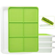 SUNPRO 3-Pack Seed Sprouter Tray BPA MVR1&nbsp;Free PP Soil-Free Big Capacity Healthy Wheatgrass Grower Sprouting Container Kit 3Packs,Green Mesh Tray with 6 Zone,White Bottom Tray