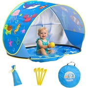 SUNRAD Baby Beach Tent with Pool, Ocean Pop up Portable Shade Pool, UPF50+ UV Protection Sun Shelter for Infant with Easy Set Up Canopy
