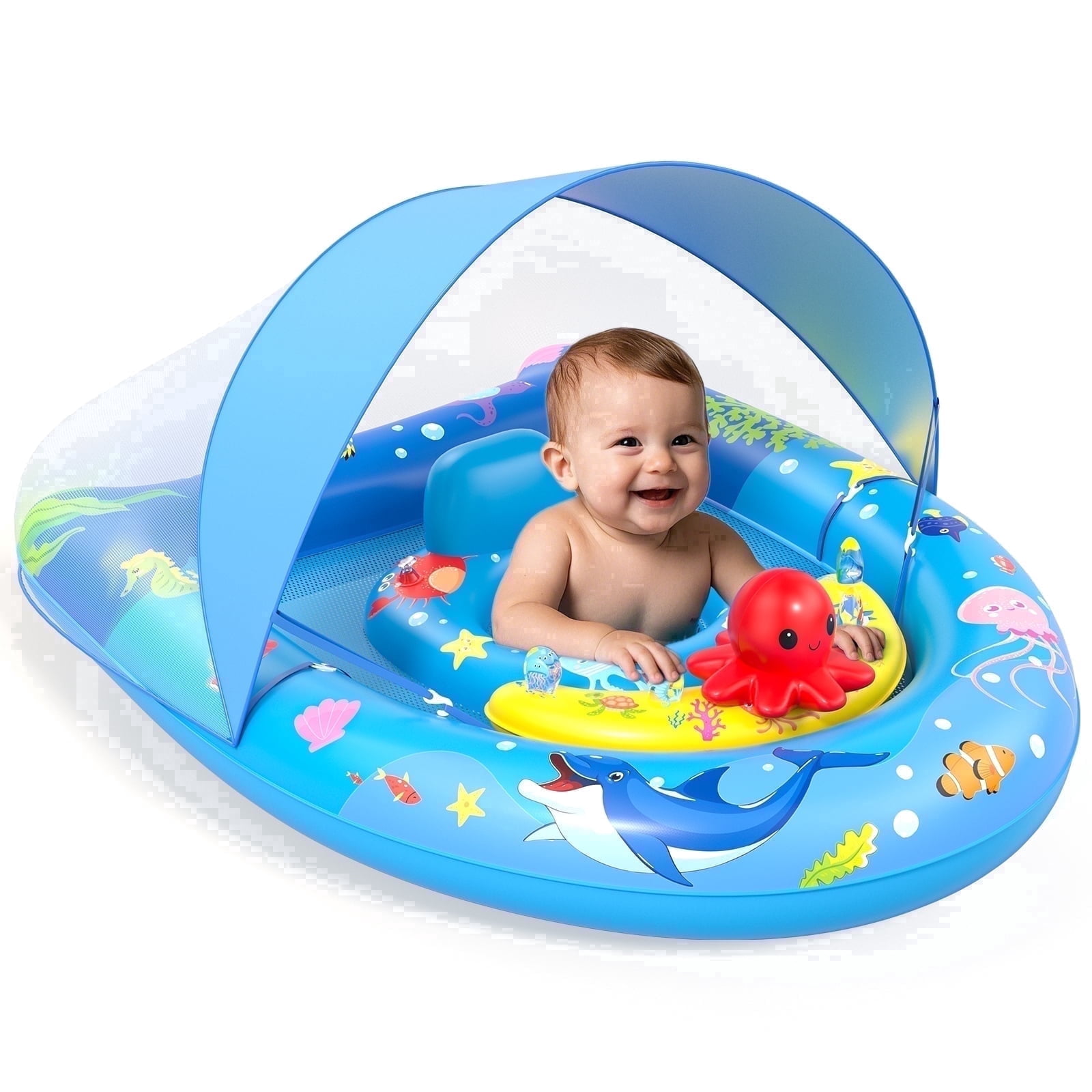 Sunrad SUNRAD Baby Pool Float, 120°Adjustable and Anti Tip Safety Seat, with ...