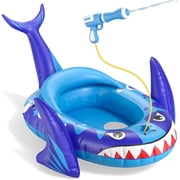 SUNRAD Pool Floats with Water Gun, Shark Toddler Inflatable Pool Toys for Kids Age 3-8 Years Old, Holiday & Birthday Pool Toys Gift