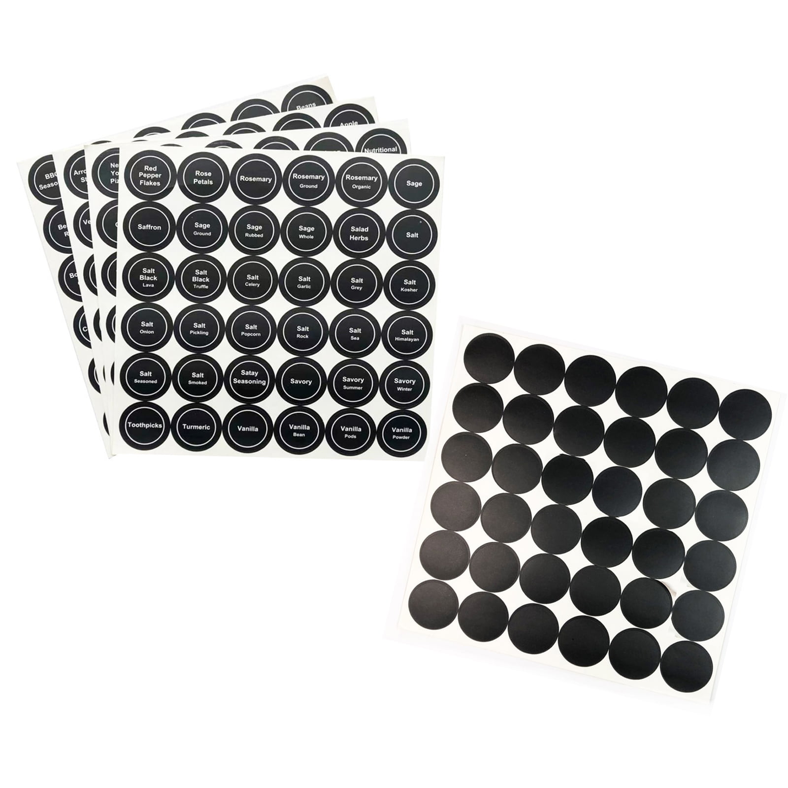 SUNRI 180PCS Round Spice Labels Printed Chalkboard Spice Stickers for ...