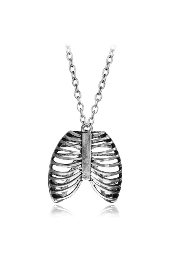 1pc Vintage Gothic Rib Cage Necklace Choker Anatomical Skeleton Goth Punk Retro Pendant Necklace Jewelry Gift for Men