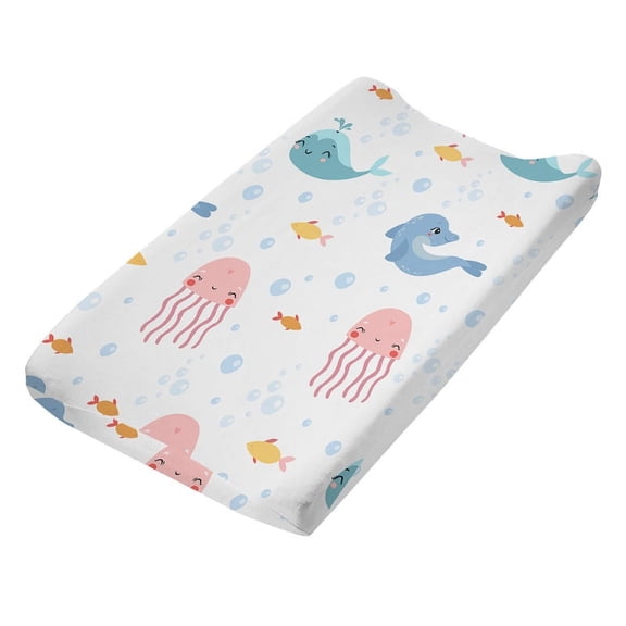 SUNRI Baby Changing Pad Cover Soft Breathable Cotton Nursery Table Sheet Print Changing Mat Protector for Infant Toddler