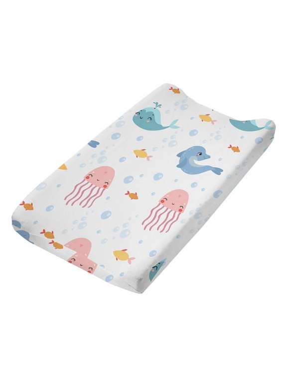 Baby Changing Pad Cover Soft Breathable Cotton Nursery Table Sheet Print Changing Mat Protector for Infant Toddler