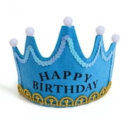 SUNRI Happy Birthday Crown Hats with Headband LED 3 Gears Adjustable Princess Prince Glow Crown Tiara Party Favor Decoration
