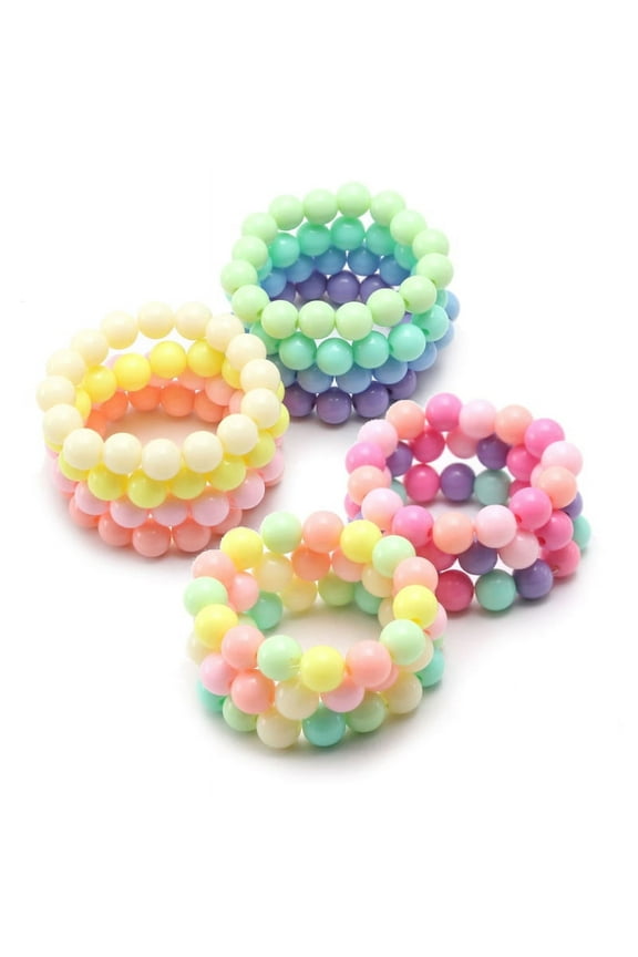 Princess Bracelets 10Pcs for Kids Girls Pearl Bead Bracelets Teen Jewelry Set Party Favor Costume Princess Pretend Play
