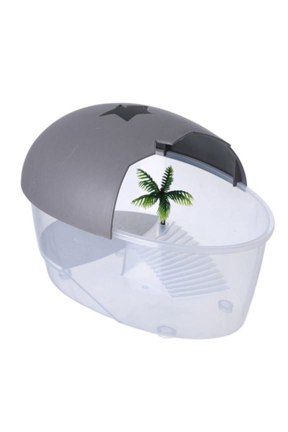 Reptile Cage Small Plastic Terrarium for Reptiles House with Semi-Closed Cover Transparent Body Good Ventilation