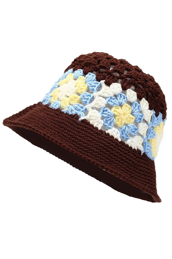 Skin-friendly Wide Brim Spring Bucket Hat Crochet Floral Crochet Fisherman Hats