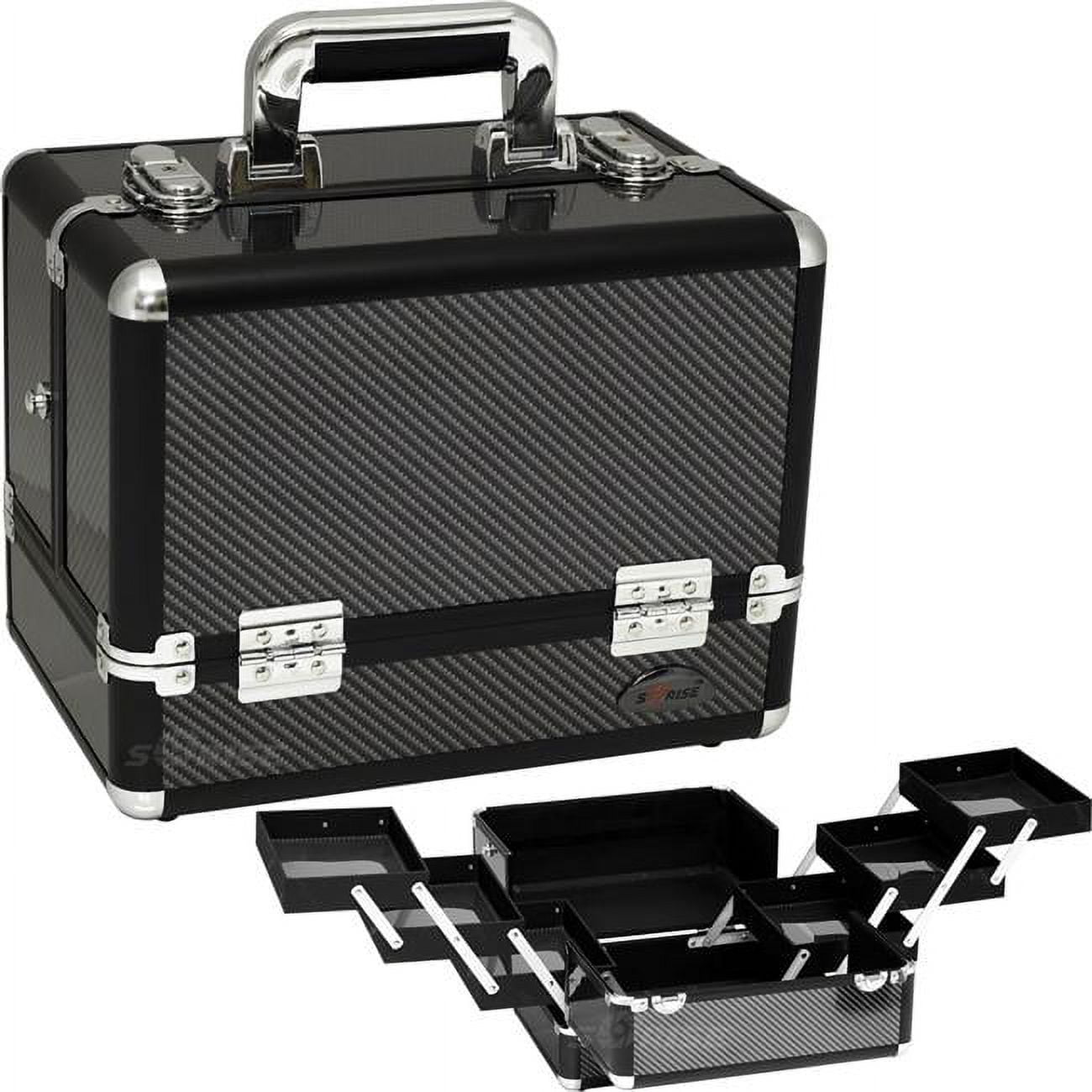 SUNRISE C3002ASBY Carbon 6Tiers Accordion Trays Makeup Cosmetic Train