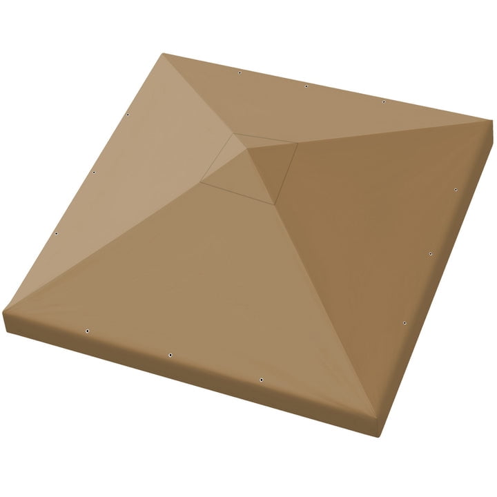 SUNRISEUMBRELLA 119“”x119” Gazebo Replacement Canopy Top Single Tier Canopy Top Cover(TAN)