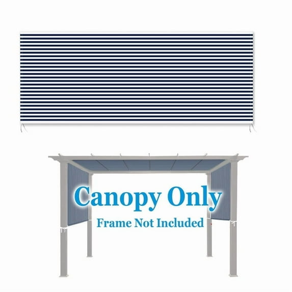 SUNRISEUMBRELLA 18' x 8.2' Universal Replacement Canopy Top Cover for Pergola Structure(Canopy Only)(Blue with White)
