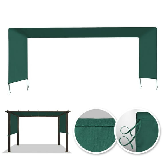 SUNRISEUMBRELLA 18' x 8.2' Universal Replacement Canopy Top Cover for Pergola Structure(Canopy Only)(Green)