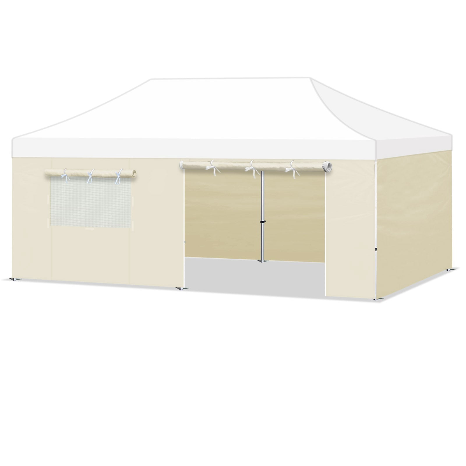 SUNRISEUMBRELLA 19.7x6.54' 10'x20' Pop Up Canopy Party Tent Sidewall ONLY with Zipper Door (Ecru)