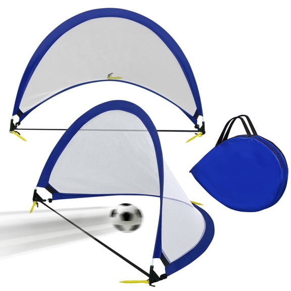 SUNRISEUMBRELLA 4ft Portable Pop Up Soccer Goal Football Practice Training Sport Nets w CarryBag(BLUE)