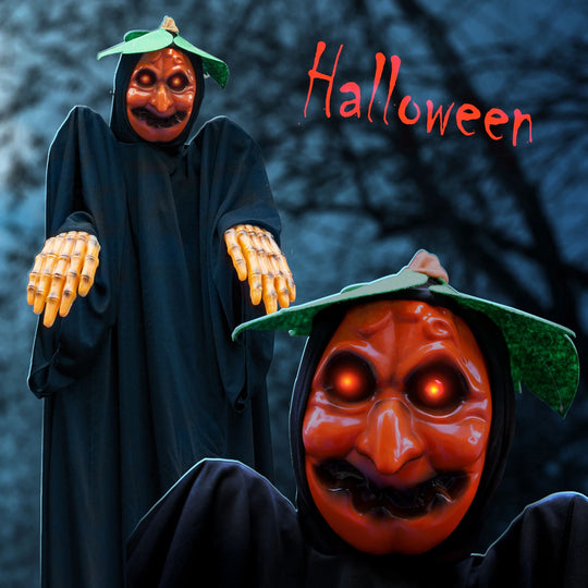 SUNRISEUMBRELLA 59'' Pumpkin Holloween Ghost Prop Electric Holiday Decor Party Gift Sound Lighted