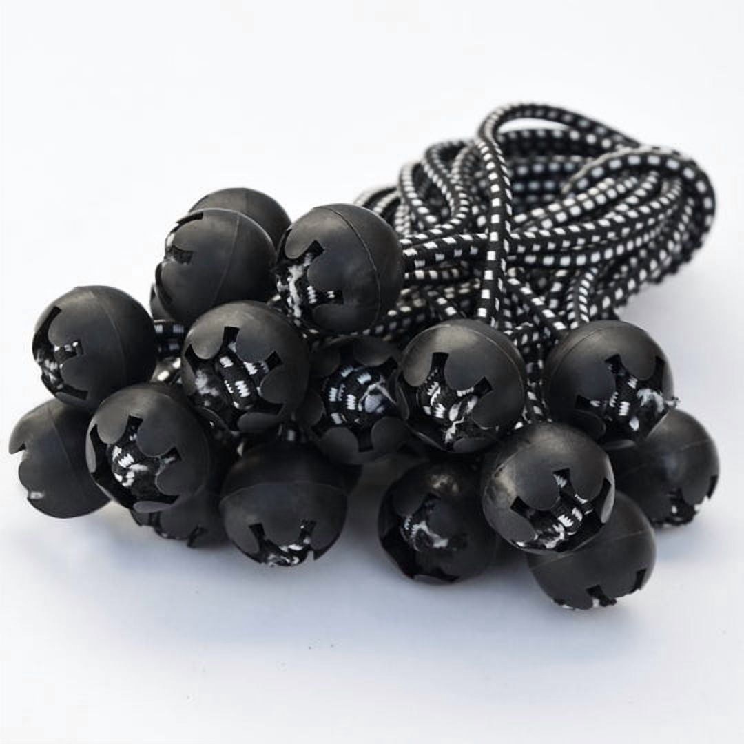 SUNRISEUMBRELLA Ball Bungees Cord Tarp Party Tent Tie Downs Bungee Canopy Gazebo Straps (6", 26Pcs, Black and White)