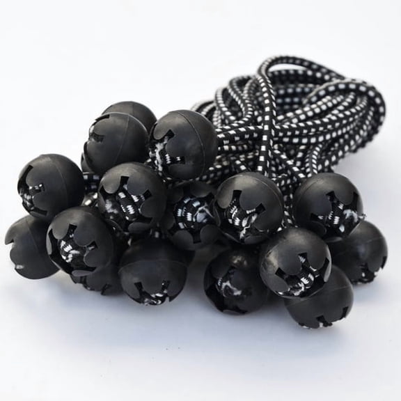 SUNRISEUMBRELLA Ball Bungees Cord Tarp Party Tent Tie Downs Bungee Canopy Gazebo Straps (6", 26Pcs, Black and White)
