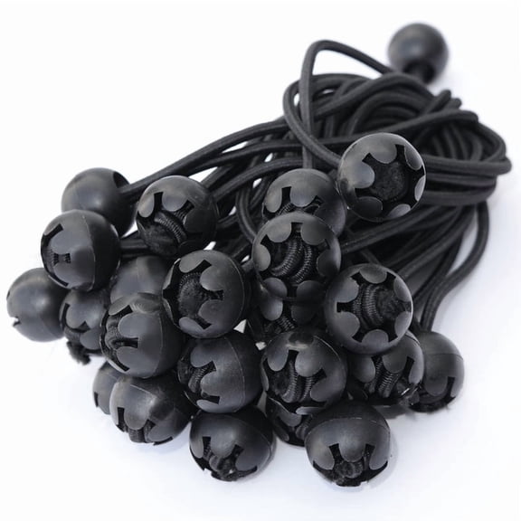 SUNRISEUMBRELLA Ball Bungees Cord Tarp Party Tent Tie Downs Bungee Canopy Gazebo Straps (9", 1Pcs, Black)