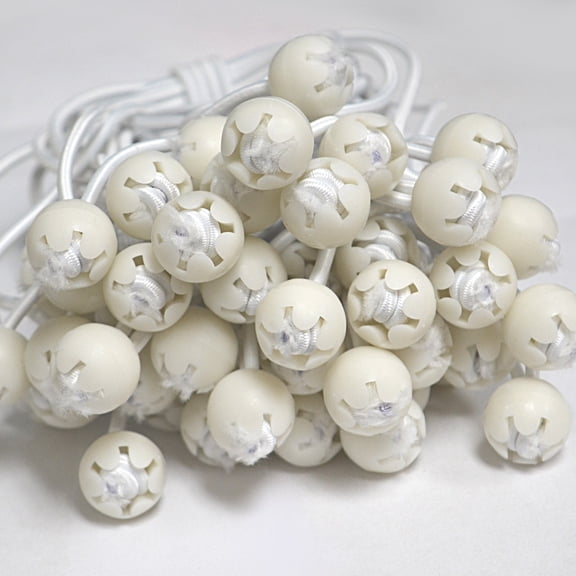 SUNRISEUMBRELLA Ball Bungees Cords Tarp Tent Tie Down Ball Bungees Canopy Gazebo Straps9",50 PCS, White