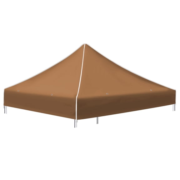 SUNRISEUMBRELLA Ez pop Up Instant Canopy 10'X10' Replacement Top Gazebo EZ Canopy Cover Patio Pavilion Sunshade PolyesterTan