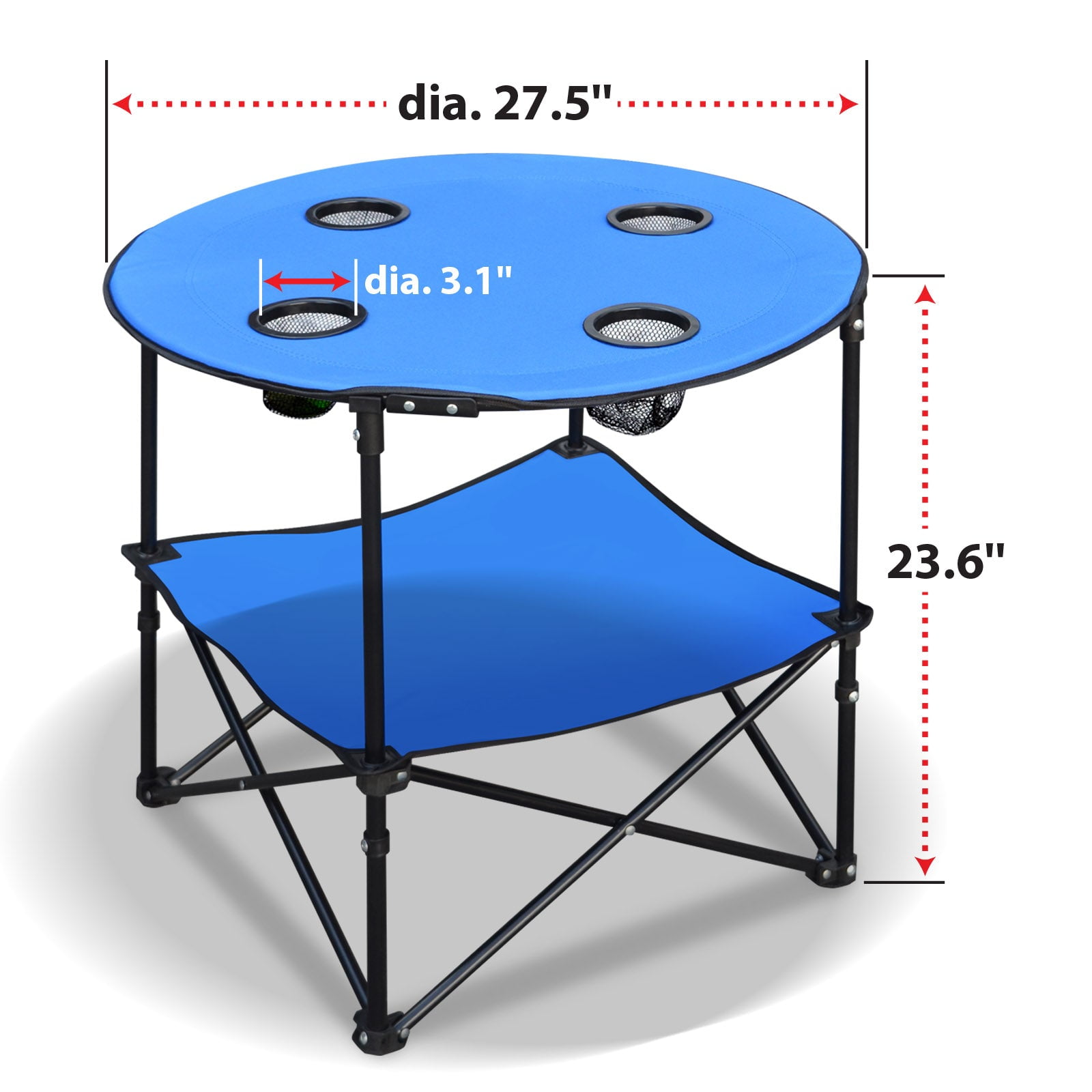 SUNRISEUMBRELLA Folding Picnic Table Dia 27.5" Collapsible Round Table — free download