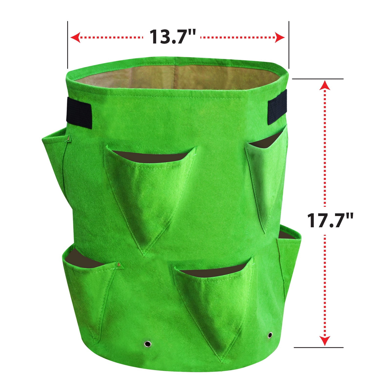 SUNRISEUMBRELLA Garden Planting Bag Grow Felt Fabric Planter Bag Strawberry and Herb Plant Tub(5 PACKS)