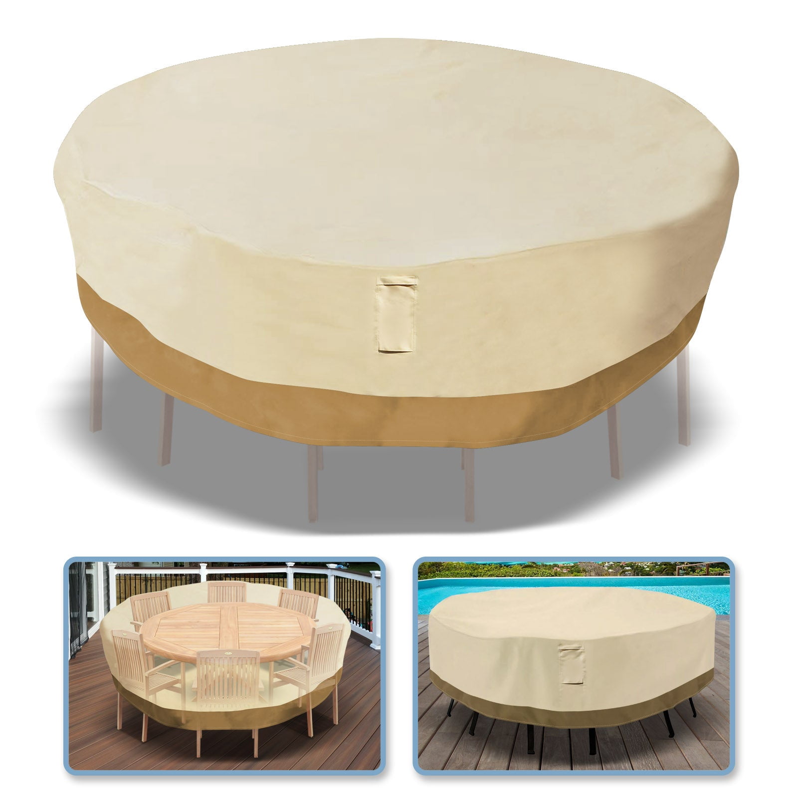 SUNRISEUMBRELLA Large Protective Cover Patio Garden Round Table Chair Cover Outdoor Furniture Winter（8'Dia）