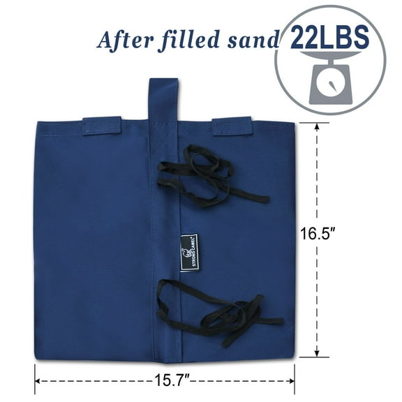 SUNRISEUMBRELLA Leg Weight Bags Sand Bags for Pop Up Canopy Tent Leg Anchor Kit White, up to 33LB Per Bag, Blue, L(4 Packs)