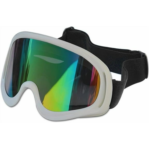 SUNRISEUMBRELLA Motorcycle and Bike Goggles Clear Skiing Ski Goggles Sport Goggles UV400 Anti-fog Sunglasses (White)