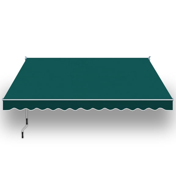 SUNRISEUMBRELLA Outdoor Patio Awning Retractable Awning Sun Shade Manual Patio Deck Awning (12'x10',Green)