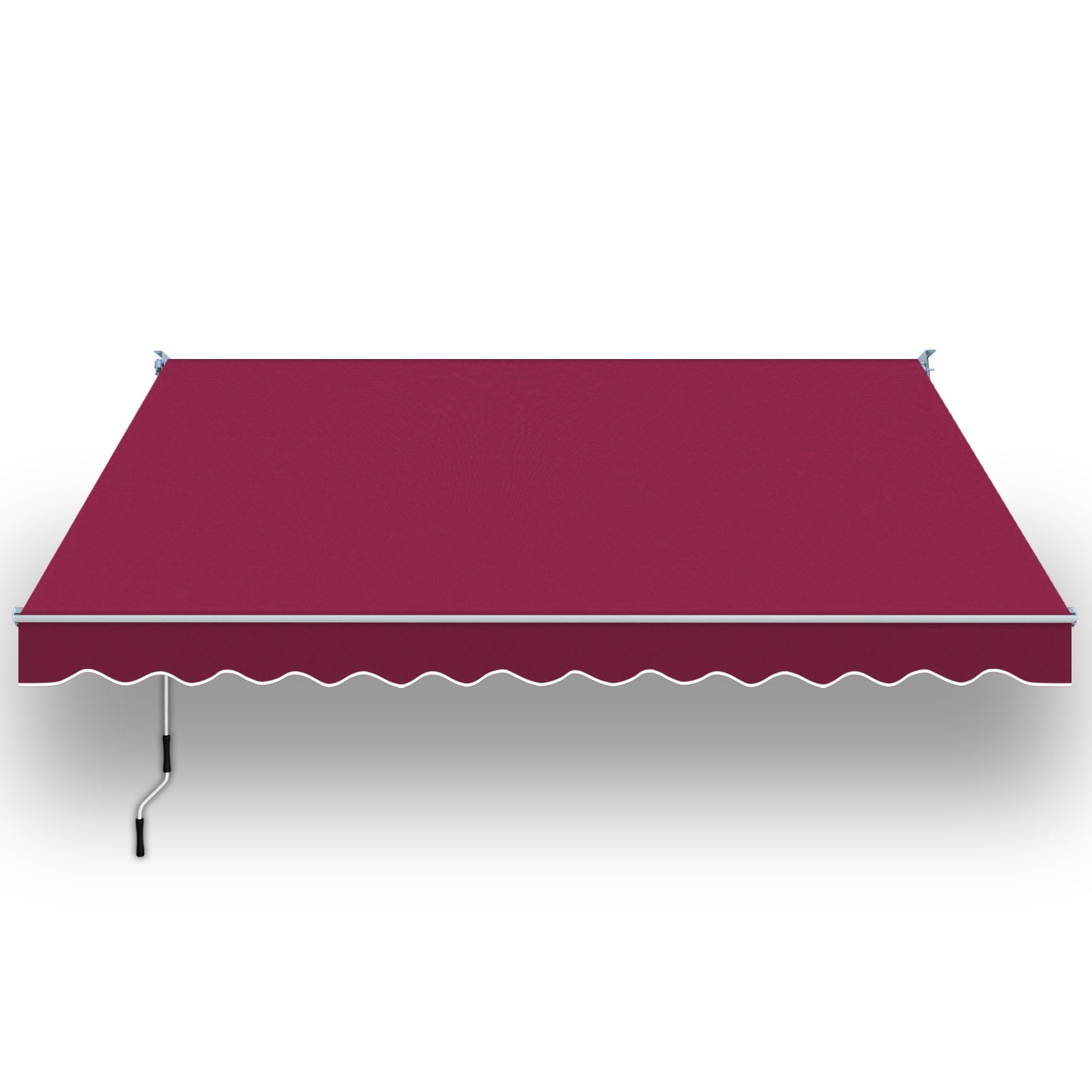 SUNRISEUMBRELLA Outdoor Patio Awning Retractable Awning Sun Shade Manual Patio Deck Awning (20'x10',Burgundy)