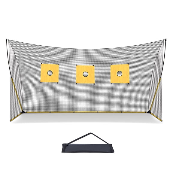 SUNRISEUMBRELLA Portable 12'x6' Soccer and Golf Hitting Net Practice Driving Indoor Outdoor Aids w Carrybag
