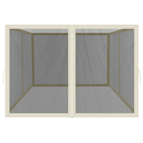 SUNRISEUMBRELLA Replacement Mosquito Netting for 10' x 10' Gazebo, Zippered Mesh Sidewalls Only, Pack of 4 (10' L X 6.4' W for 10' x 10' Gazebo, Ecru)