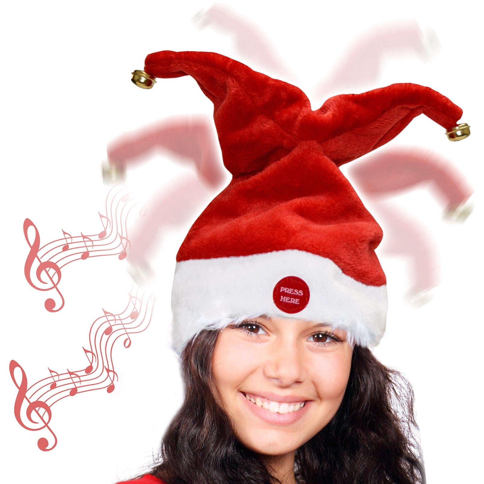 SUNRISEUMBRELLA Swing Musical Funny Toy Hat Singing Dancing Christmas Santa Hat for Adults Kids