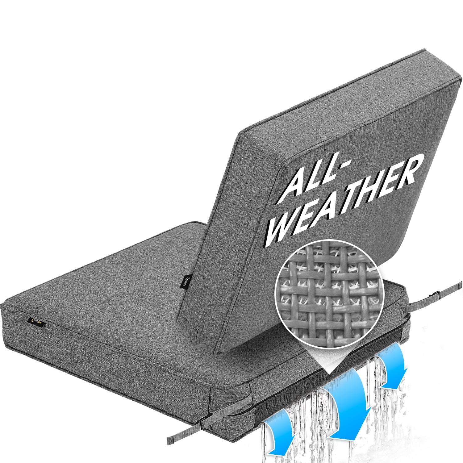 SUNROX All-Weather DryFast Foam Outdoor Patio Furniture Cushions