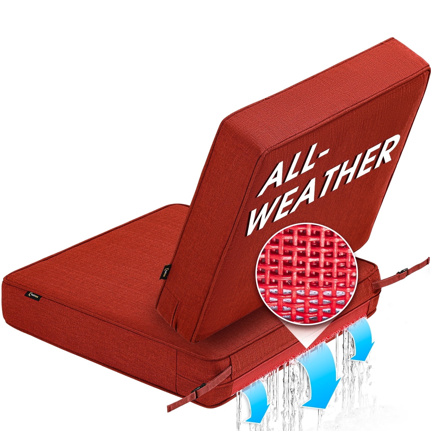 SUNROX All-Weather DryFast Foam Outdoor Patio Furniture Cushions