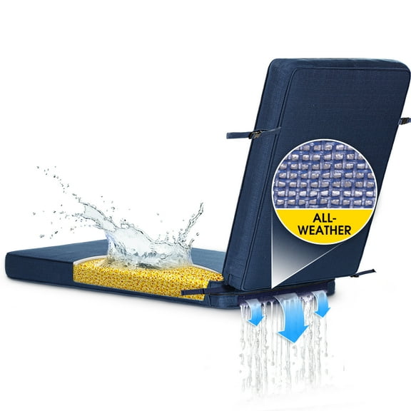 SUNROX DryFast Foam Chaise Lounge Cushions All-Weather Fade-Resistant Lounge Chair Cushion 73x22 Inch, Navy